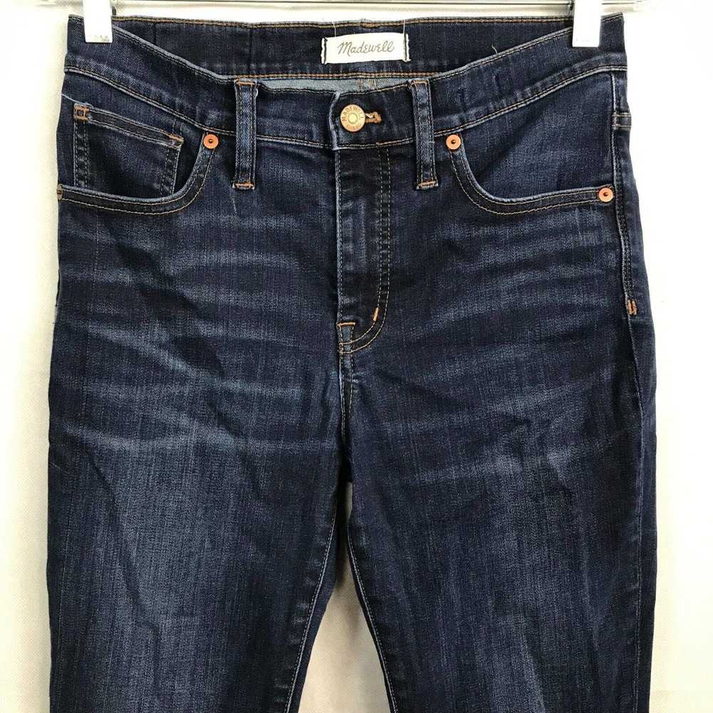 Madewell Jeans Womens Sz 28 Blue Denim 9 Inch High Rise Skinny Stretch 5 Pocket - Picture 3 of 11
